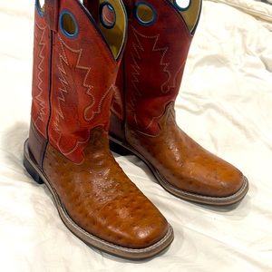 Boys ostrich boots leather